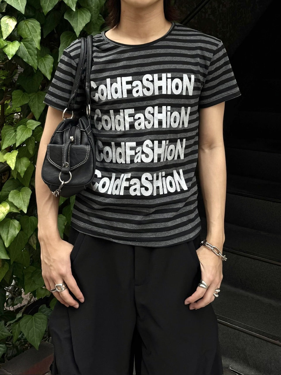 国際配送【RENOL】stripe logo tee