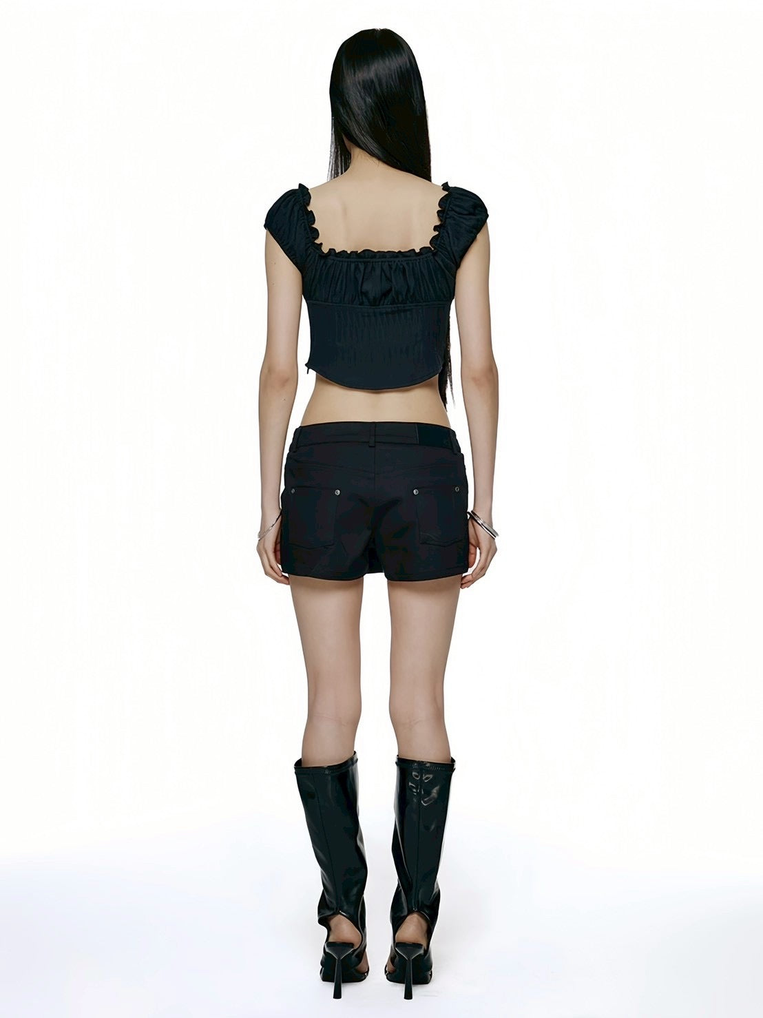 【ROCK CAKE】Curve Line Corset Blouse