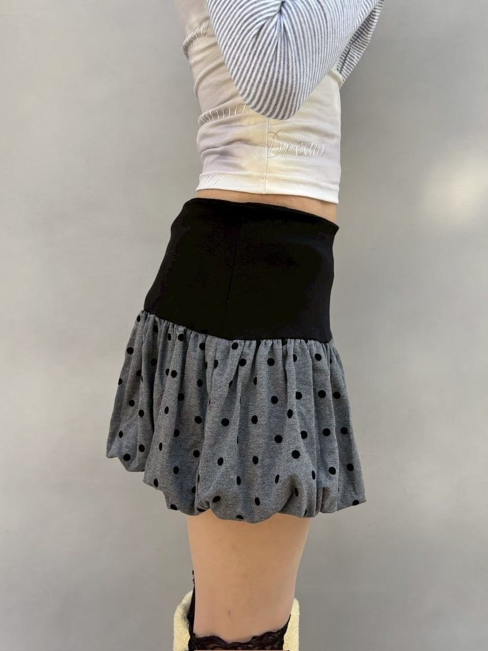 【Never mind the XU】star dot balloon skirt