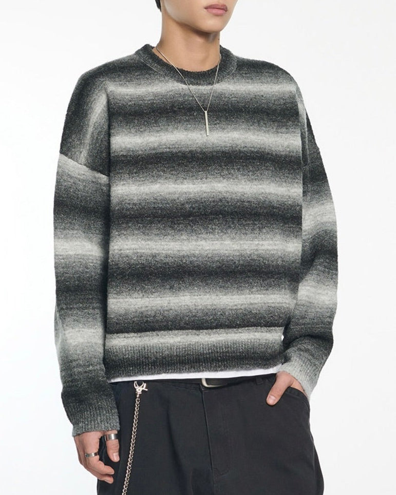 【NOMANUAL】CROPPED GRADATION KNIT