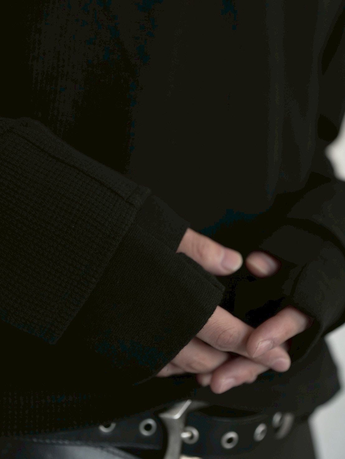 【CHIKASHITSU PLUS HIGH】Rust waffle thermal long tee