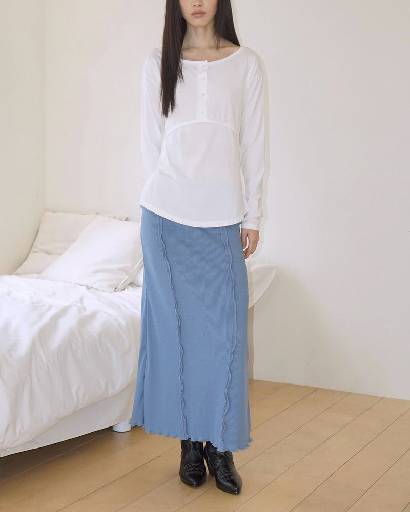 【Uglyshadow】PLACKET RIBBED T-SHIRT