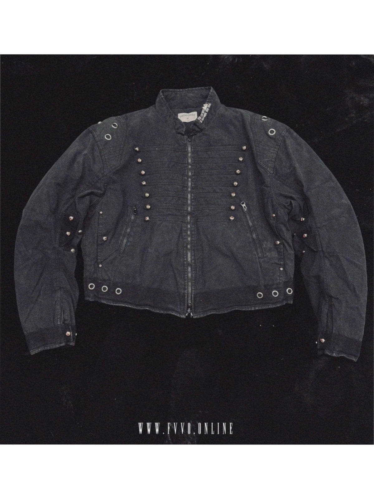 【F.V.V.O】Quilted Cropped Biker Jacket(black)