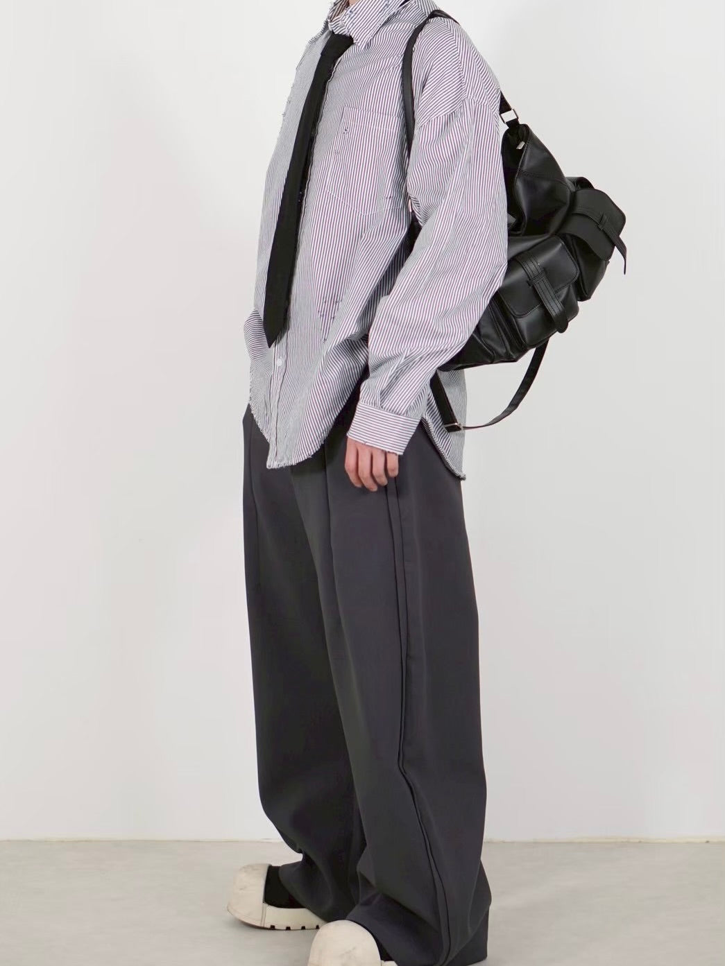 受注制【Chikashitsu +】vintage like stripe shirt