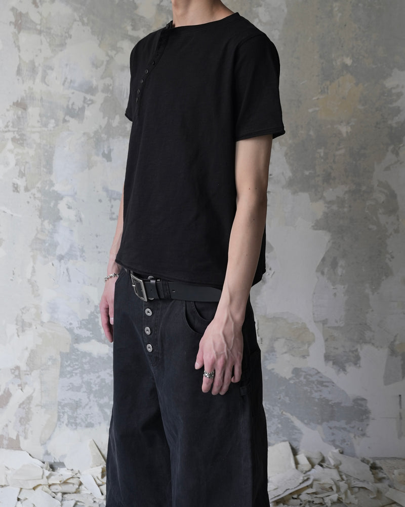 【Lee fi Ne】Offset Henley Tee