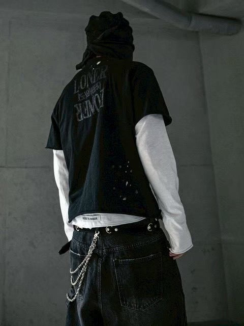 【roaringrad】Cross Damage Slub T-Shirt
