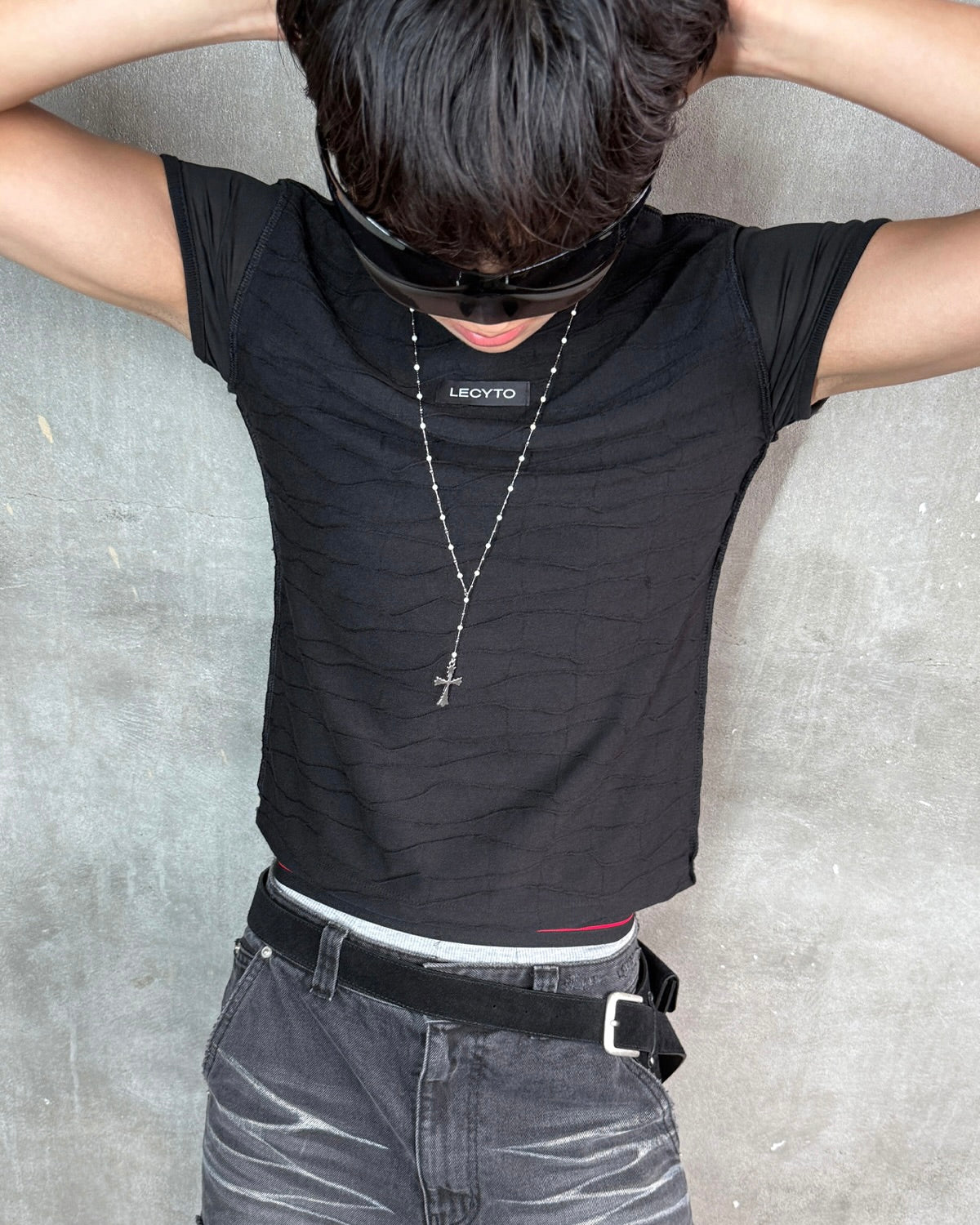 【LECYTO】Wave Relief T-Shirt