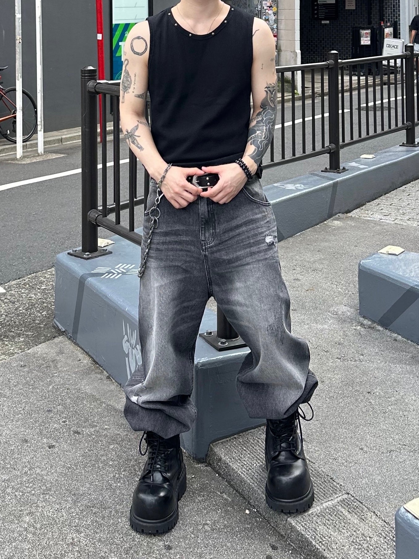 大阪店WEB限定受注制【Chikashitsu +】neck studs tank (3color)