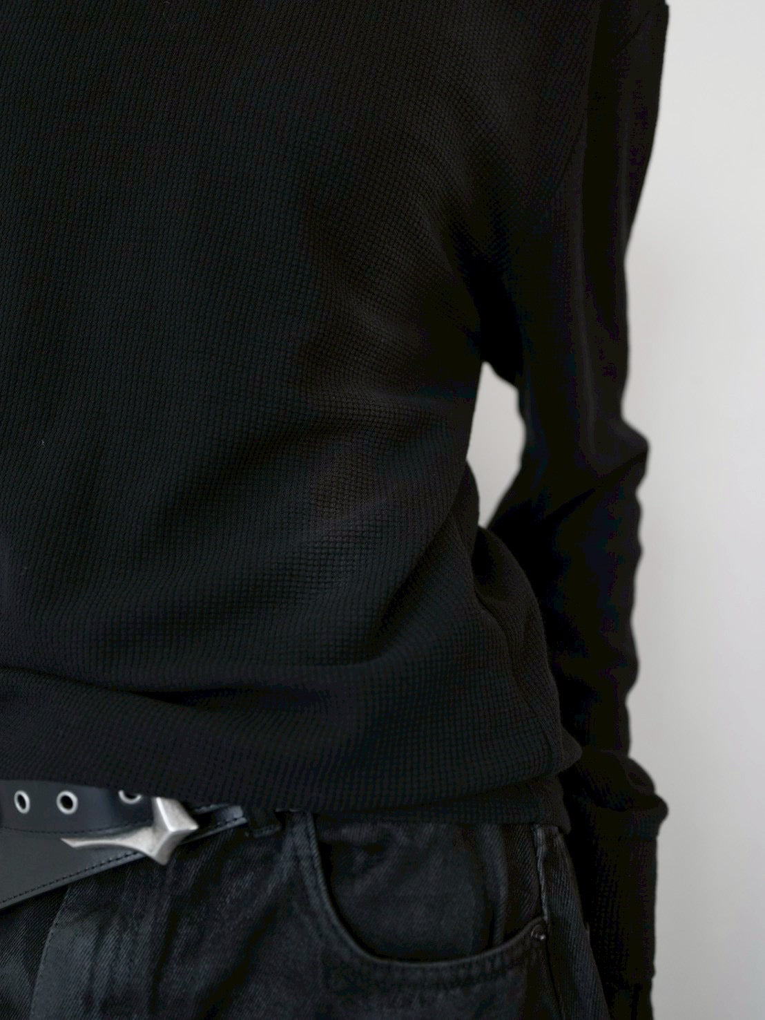 【CHIKASHITSU PLUS HIGH】Rust waffle thermal long tee