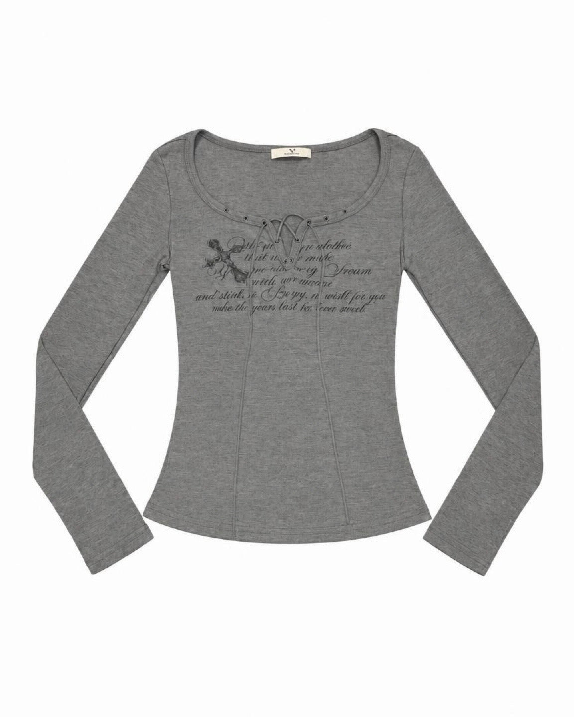 受注制【nmtc+】Lace Up Lettering Top (2color)