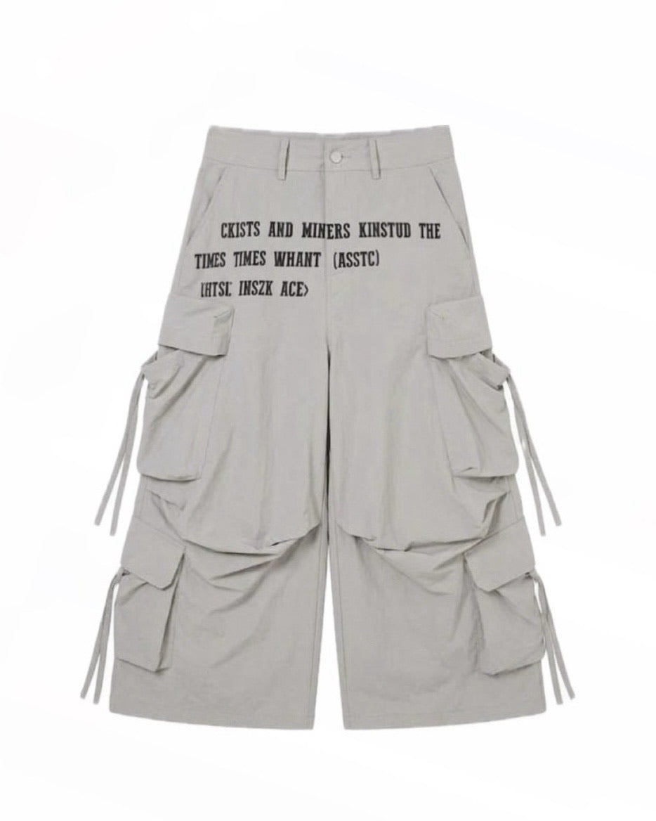 国際配送【LUV CODE】multi pocket gather pants