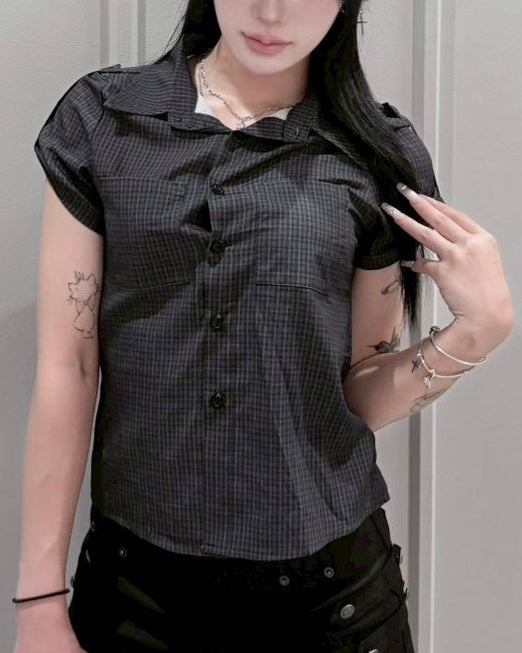 受注制【nmtc+】Roll-Up Check Shirt
