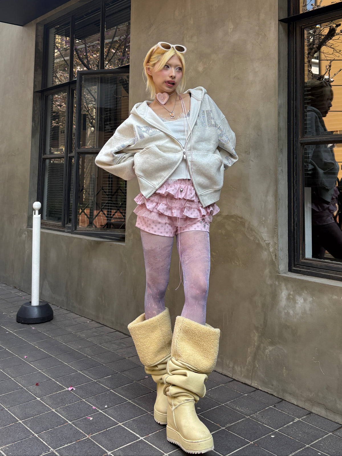 国際配送【Never mind the XU】star print skirt pants (3color)