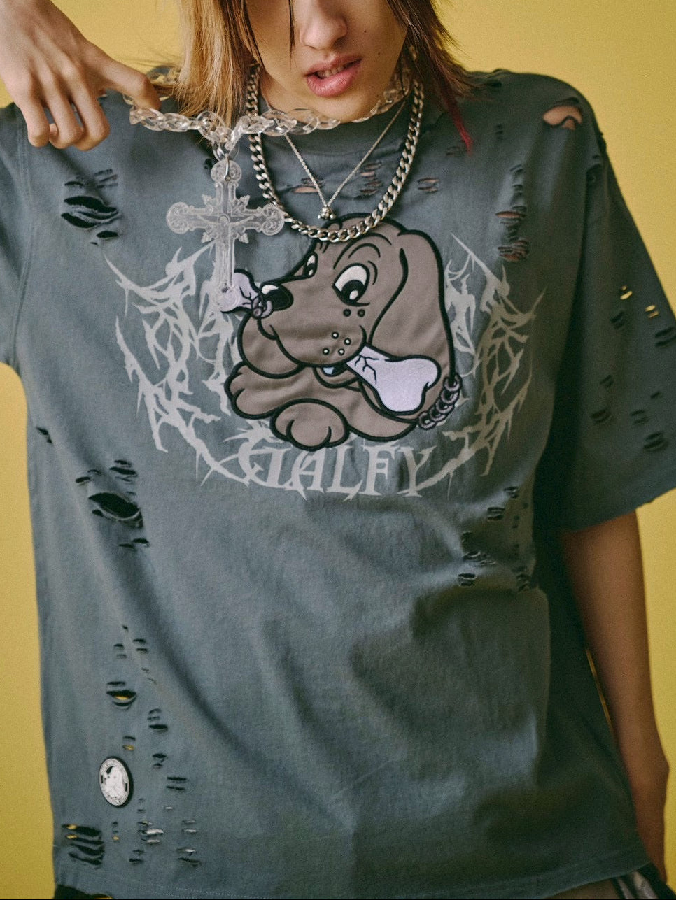 【GALFY】病みに溶かされし大ダメージTシャツ
