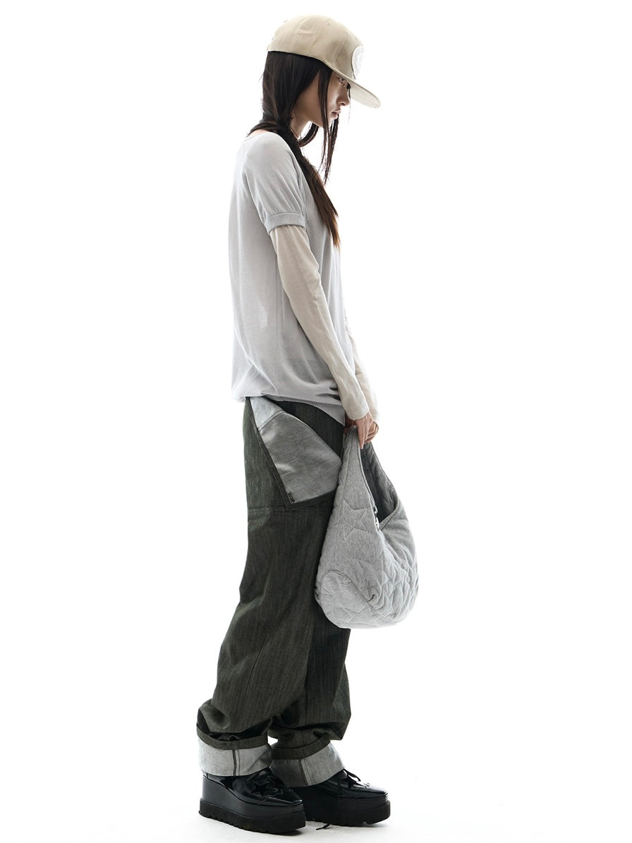 【OJOS】Starquilt padded Hobo Bag