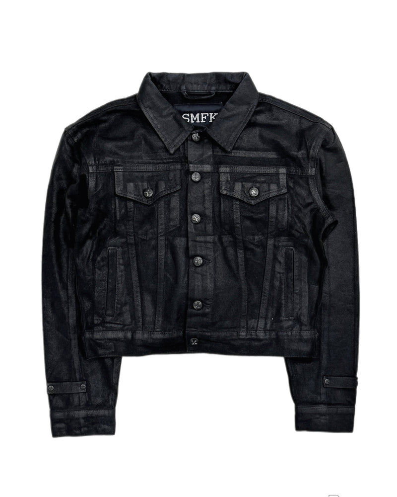 国際配送【RENOL】coating denim cropped jacket