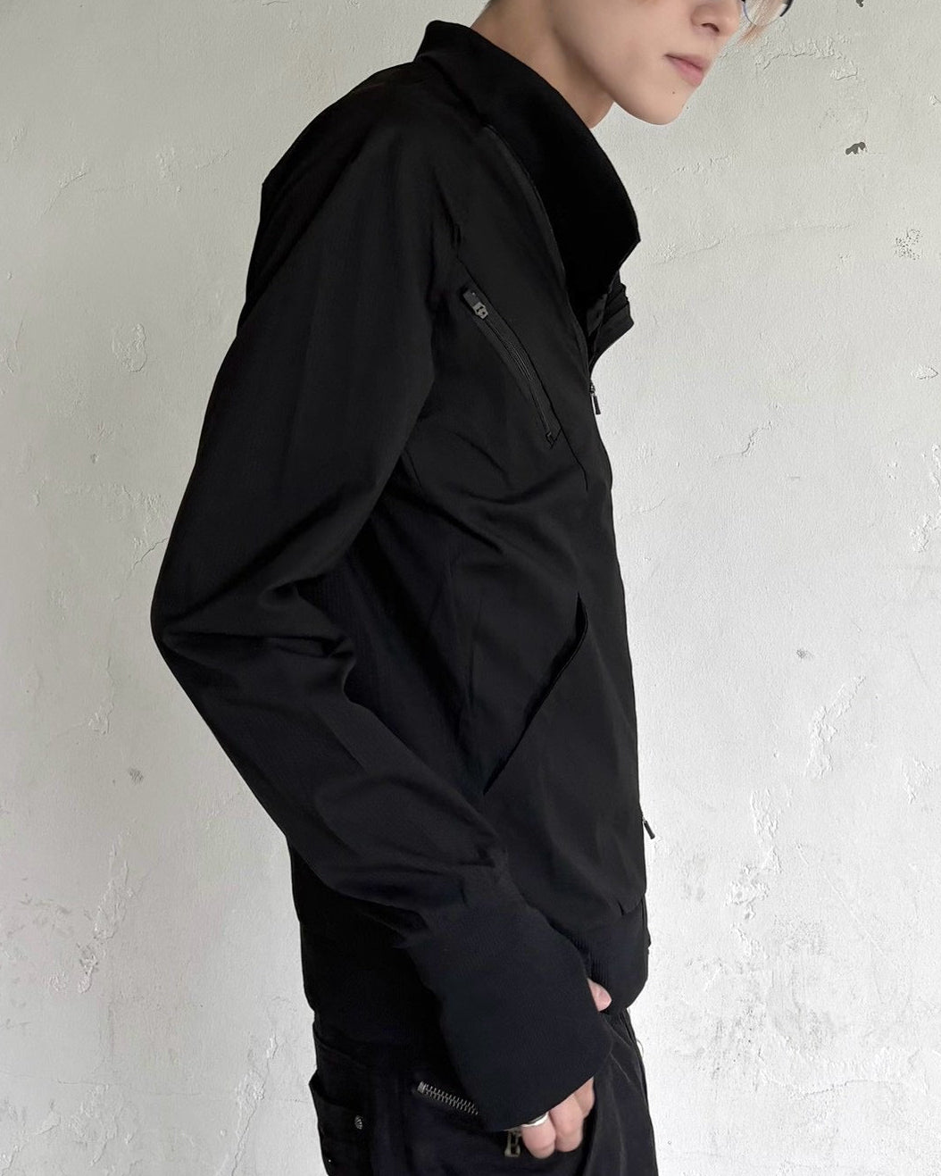 受注制【nmtc+】Asymmetric pocket zip-up Slim Jacket