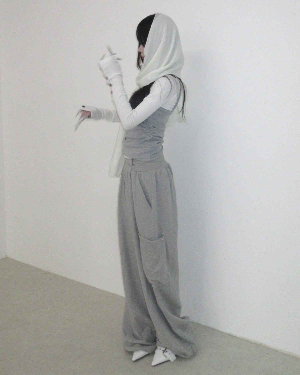 名古屋店WEB限定【nmtc+】Button Layered Cami Set Long sleeve (3color)