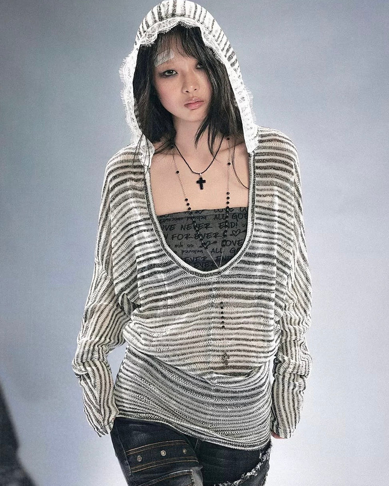 【Cest Nous】Hooded Crop Top