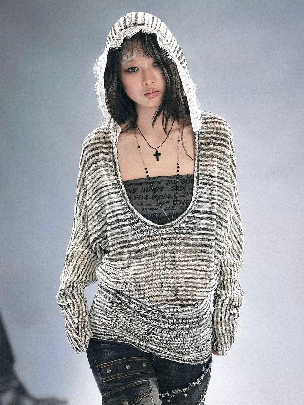 【Cest Nous】Hooded Crop Top