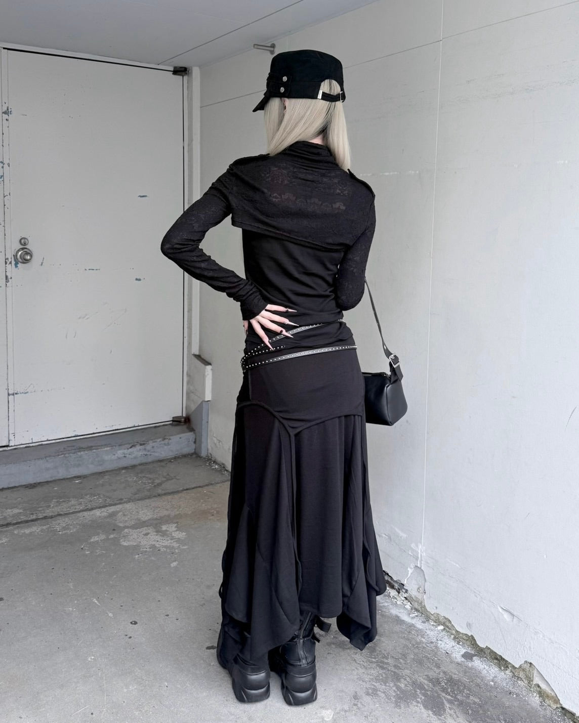 受注制【nmtc+】Curve Layered Long Skirt (2color)