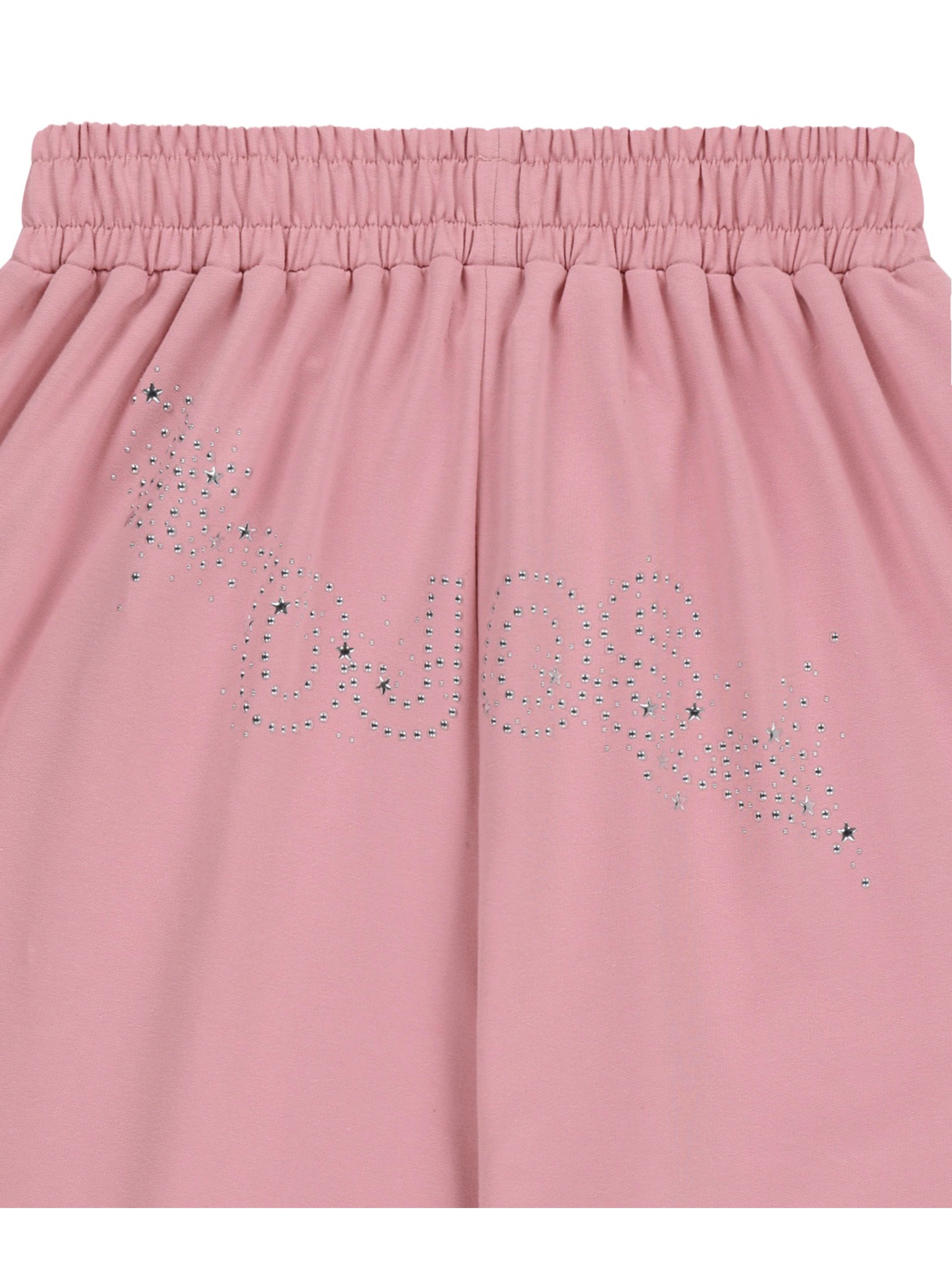 【OJOS】Hotfix Logo Wide Sweatpants