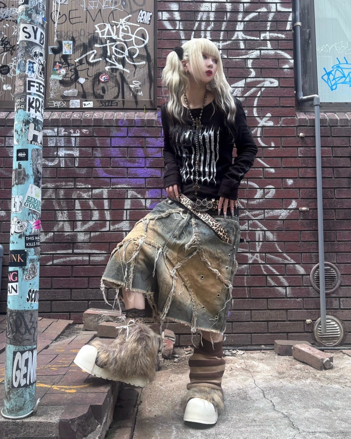 国際配送【BABY09】dark waffle long sleeve