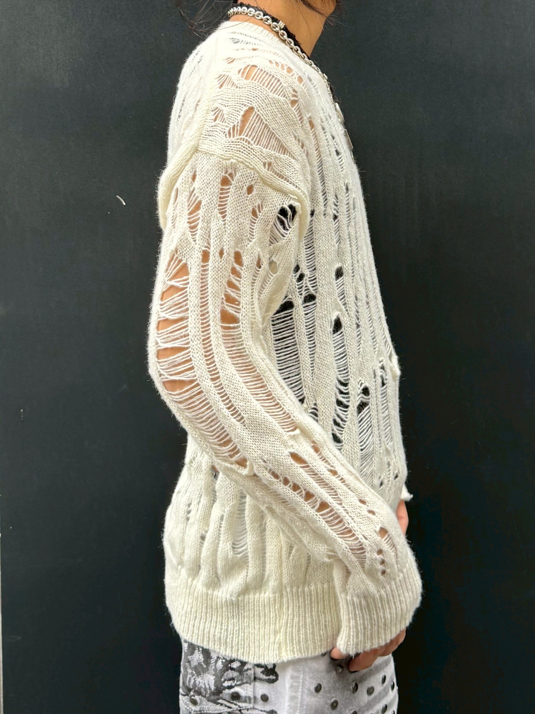 国際配送【Never mind the XU】damage loose knit