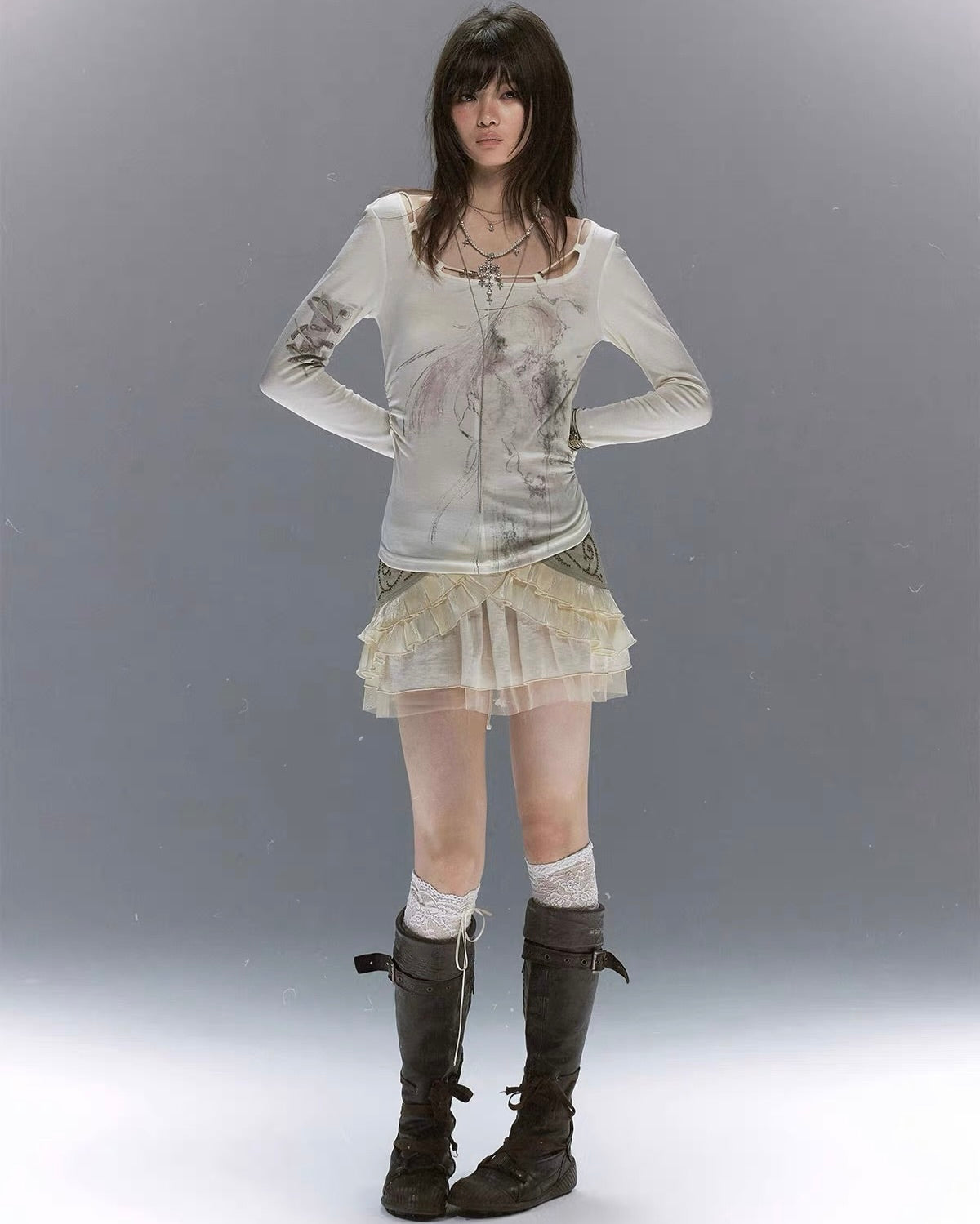 【Cest Nous】Angel Print Top