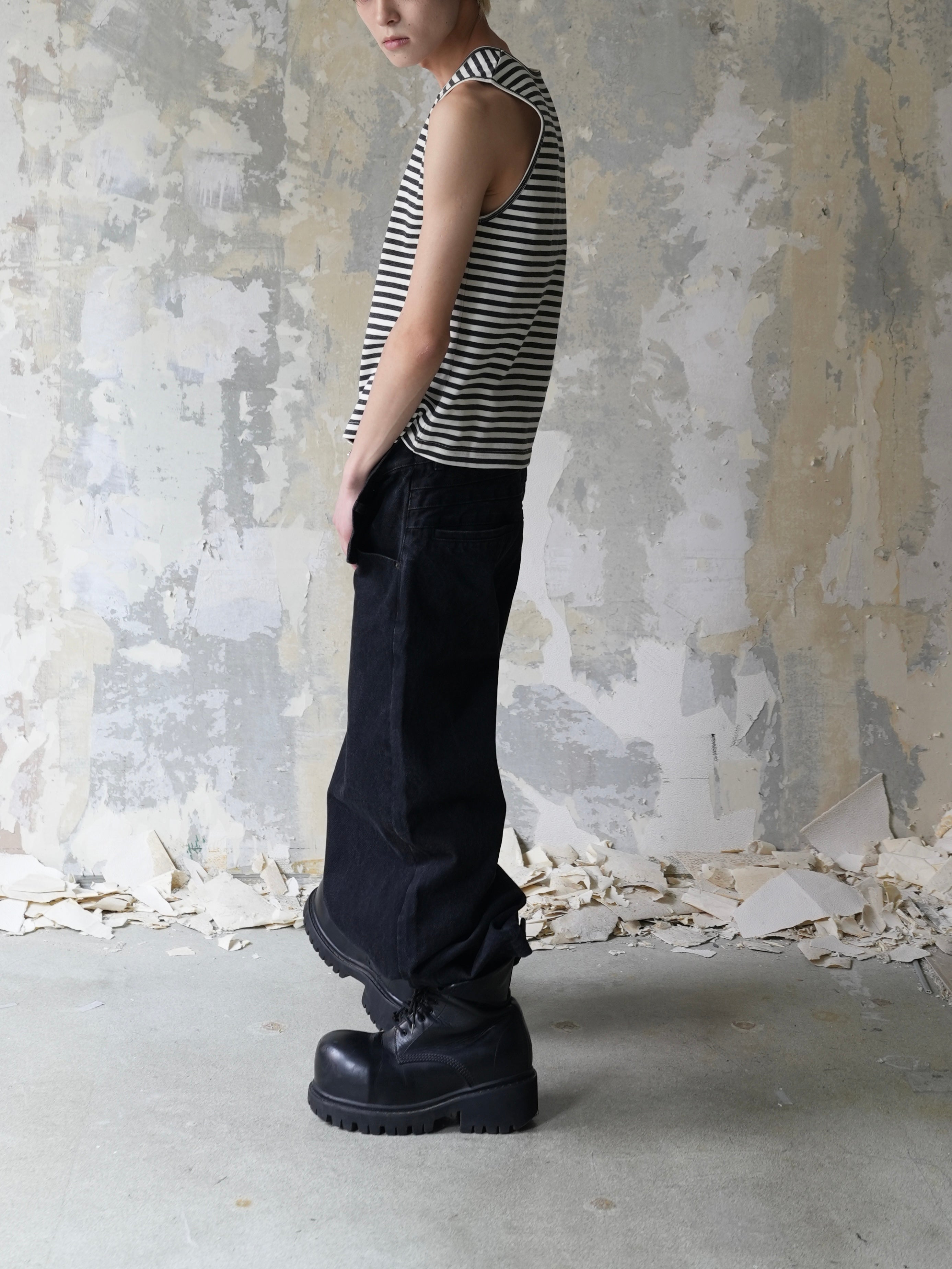 【Lee fi Ne】Layered Stripe Tank