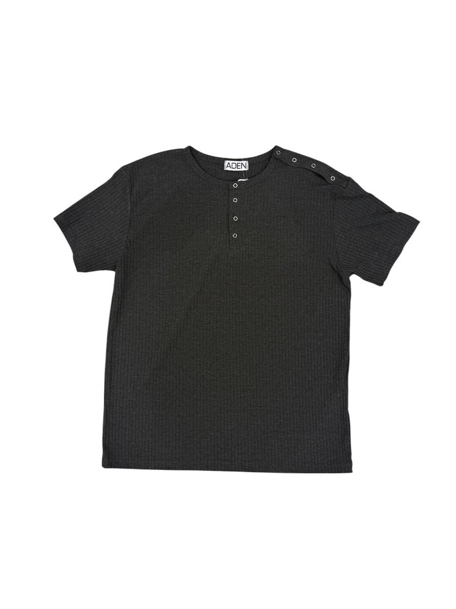 7/4 20:00発売 受注制【nmtc+】Shoulder Henley Eyelet Tee (3color)