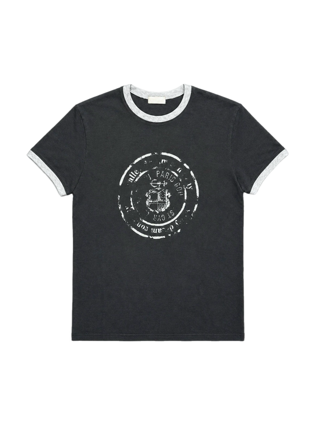 受注制【Chikashitsu +】stamp printing ringer tee (3color)