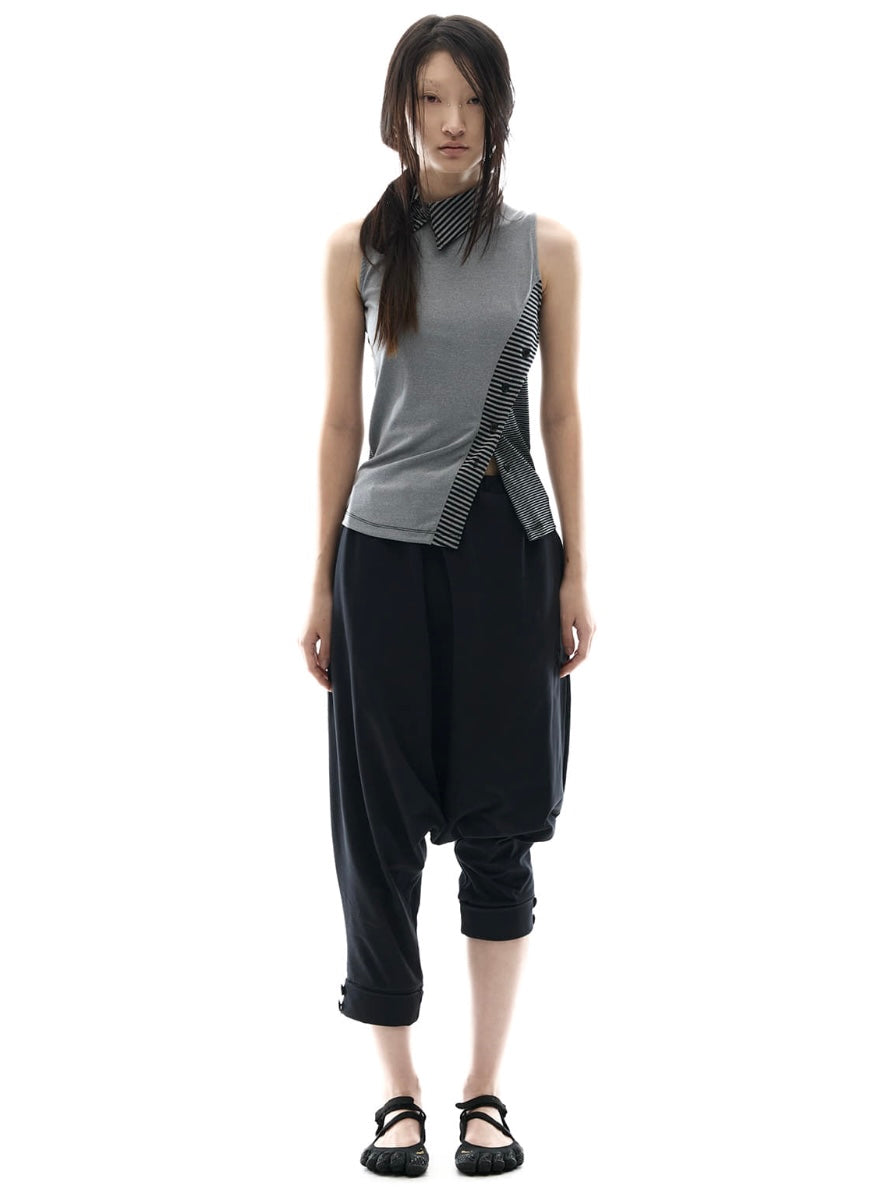 【OJOS】Curved Cut Collar Tank