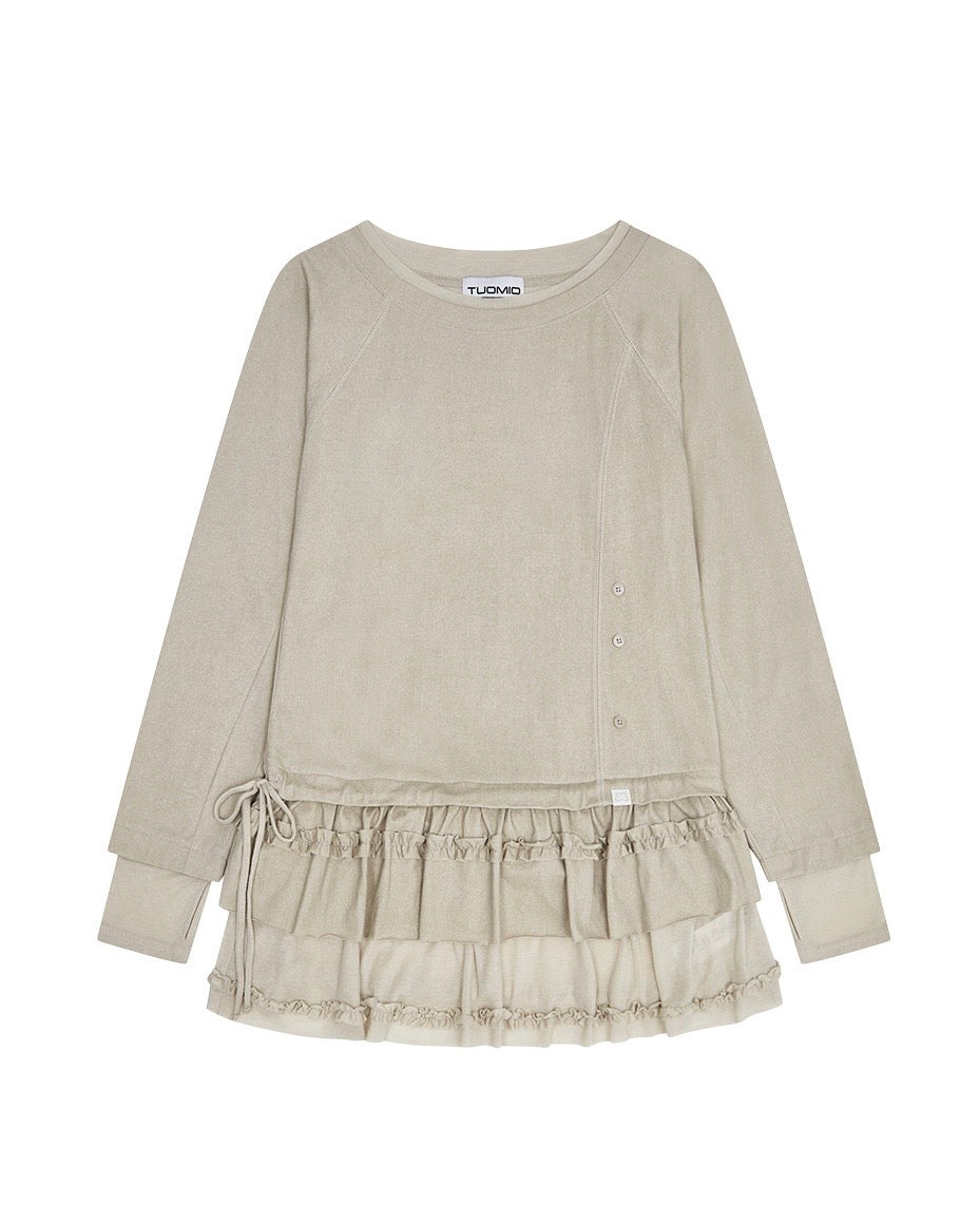 【TUOMIO】FRILL LAYERED LONG SLEEVE