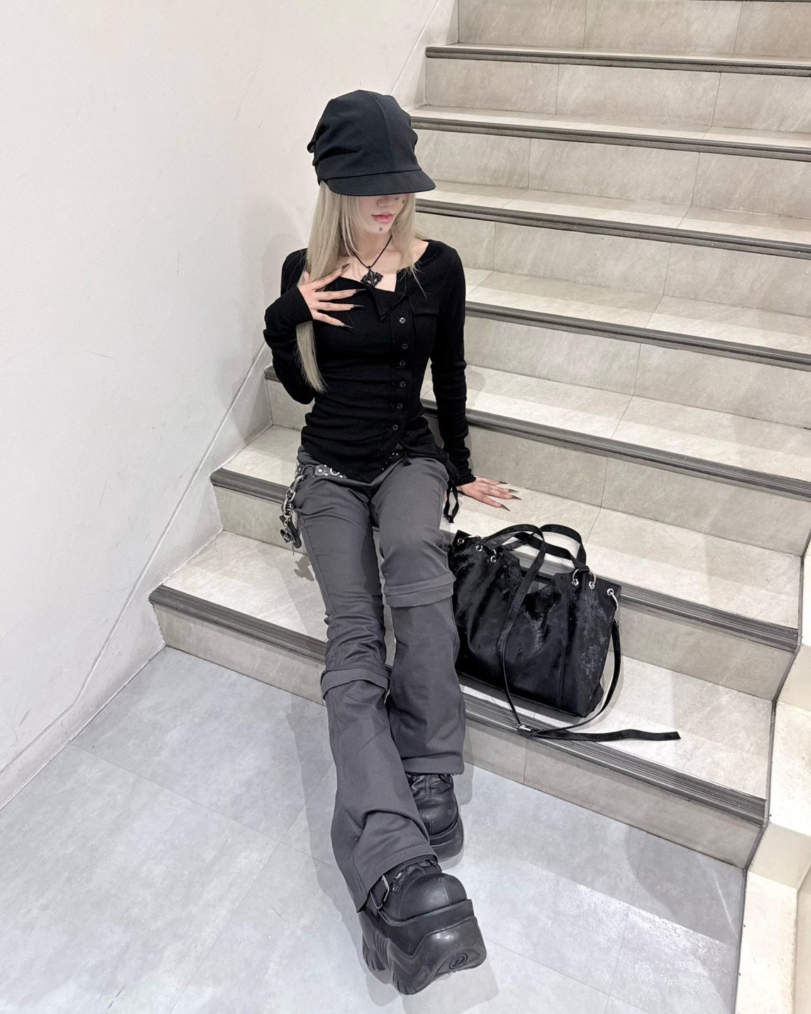 受注制【nmtc+】Double Button Rib Cardigan (2color)