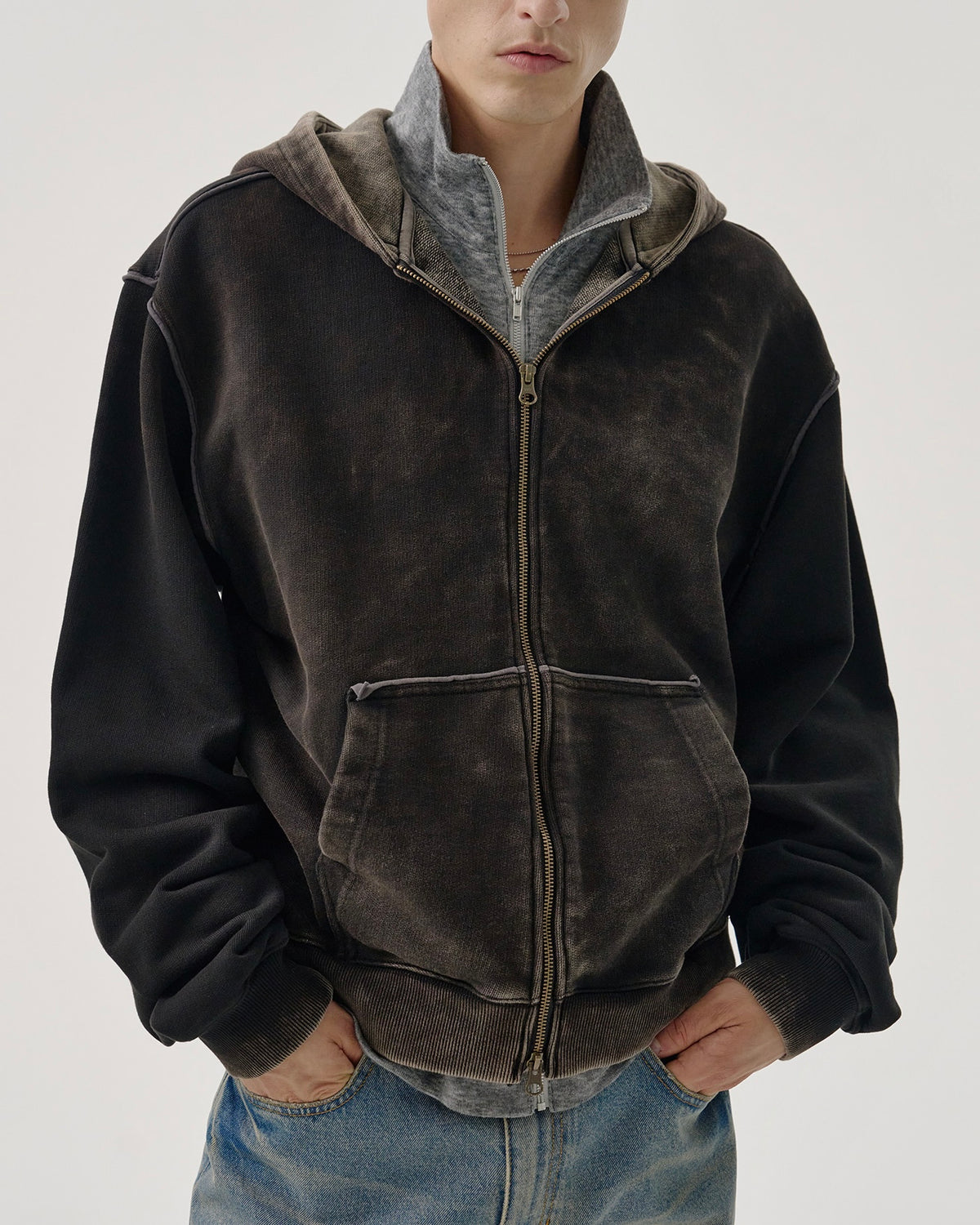 【MMIC】SHADE LAYER ZIP-UP HOODIE