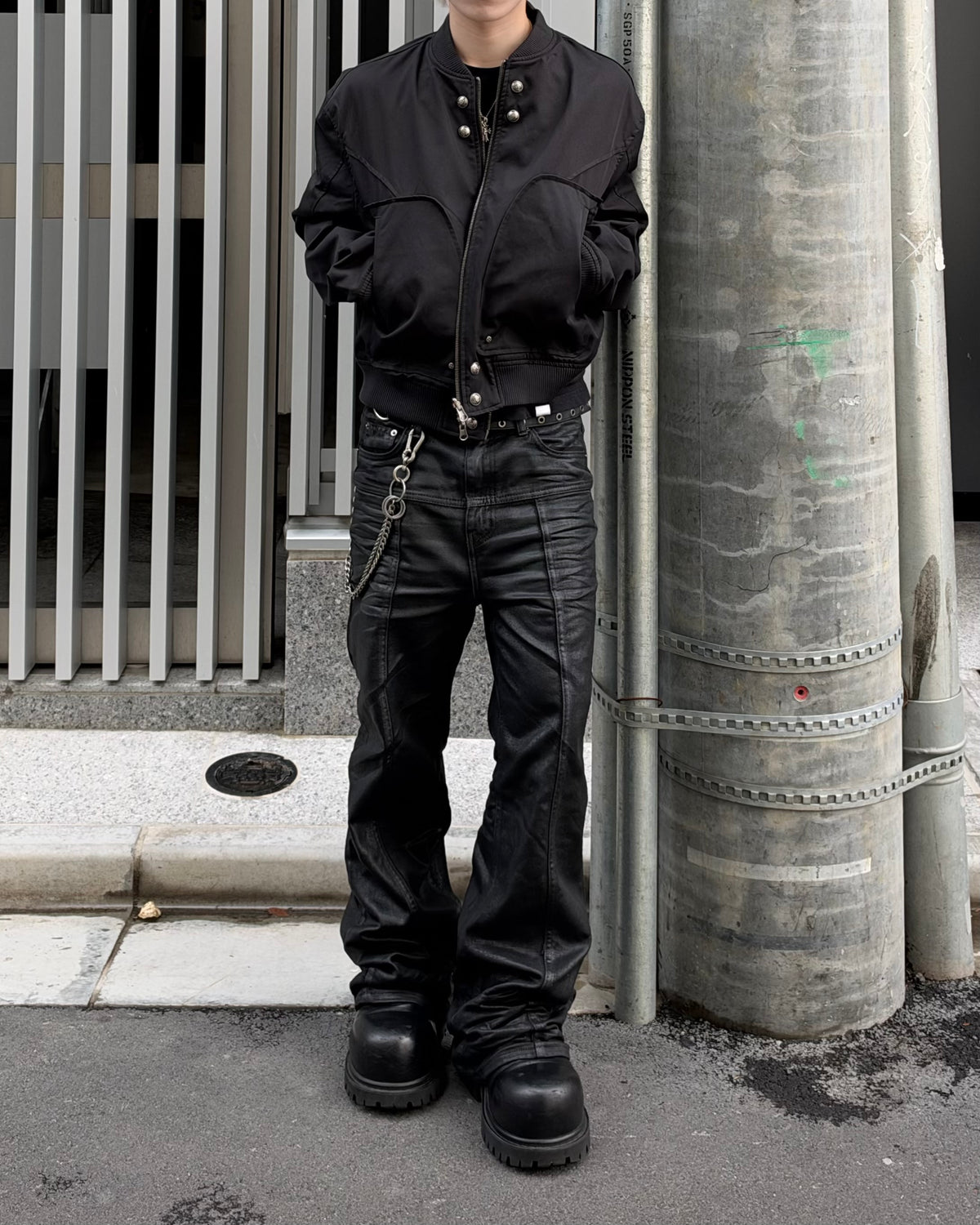 大阪店WEB限定受注制【Chikashitsu +】cropped heavy nylon MA-1 (2color)