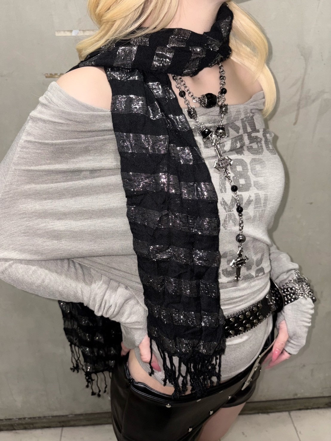 国際配送【BABY09】 grunge border stole