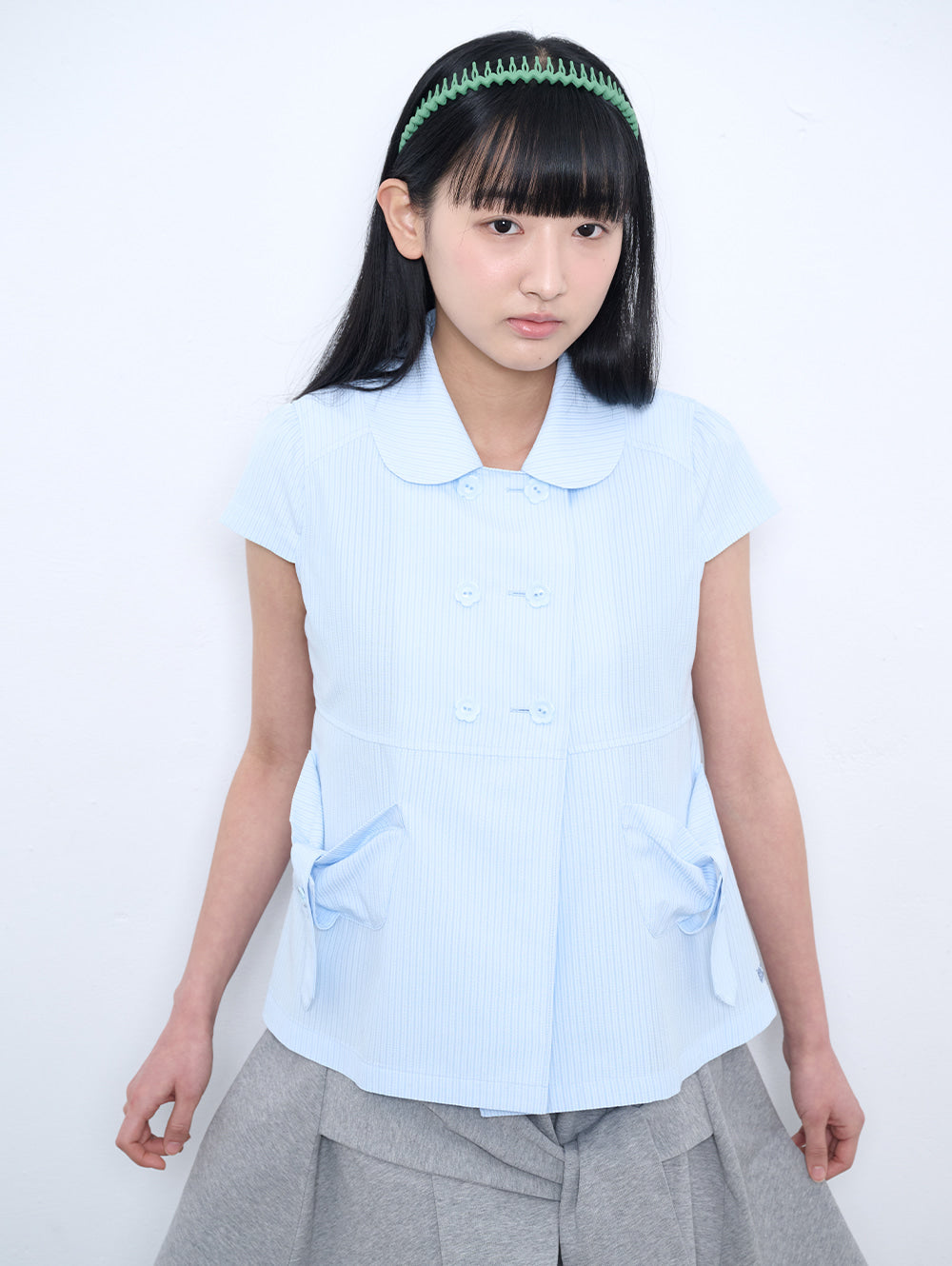 6/8 21:00発売【TUOMIO】ROUND COLLAR HALF JACKET