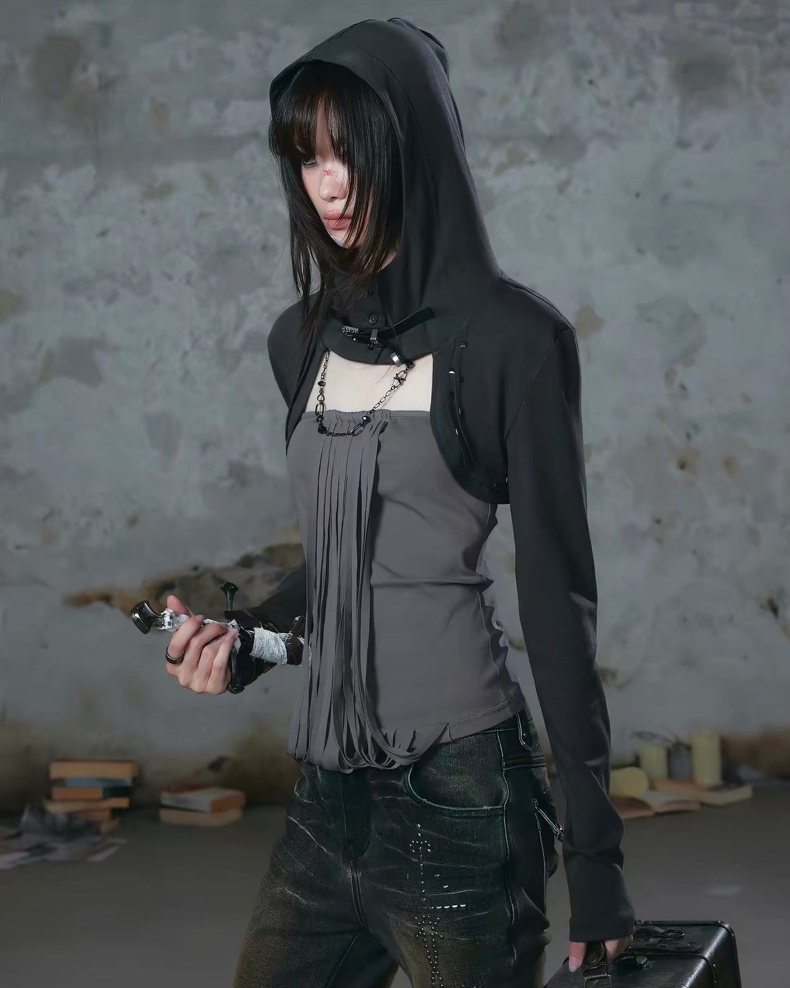 【Cest Nous】Tassel Hooded Top