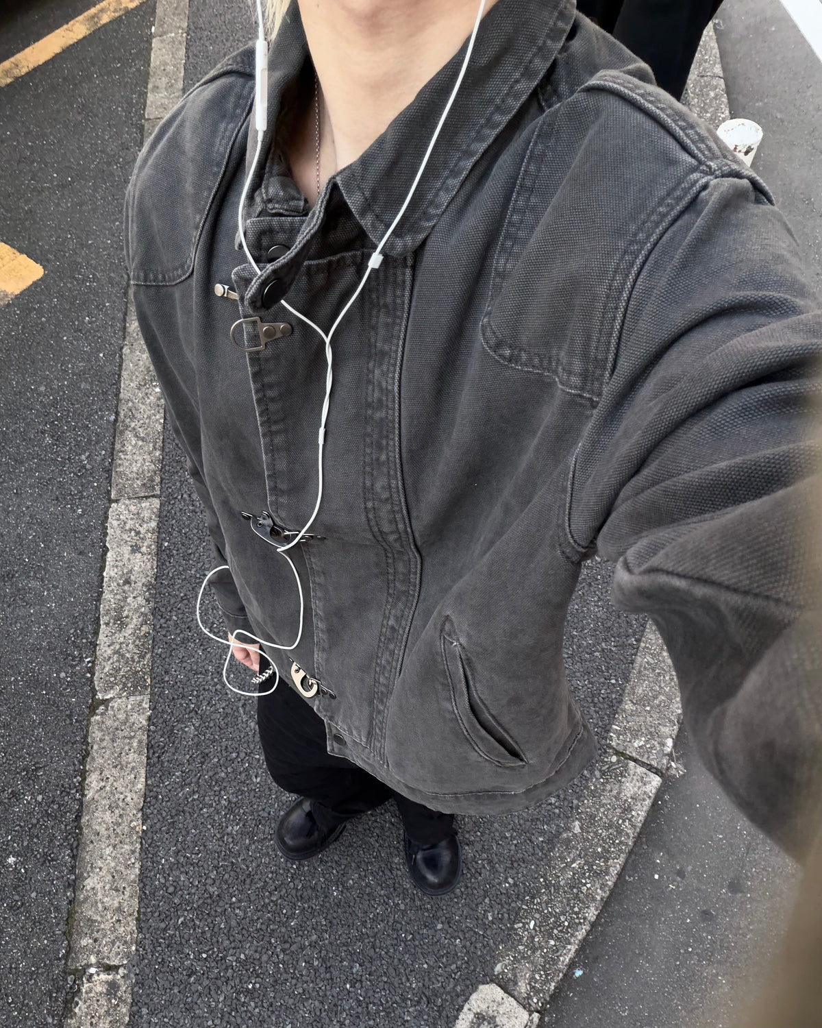 大阪店WEB限定受注制【Chikashitsu +】design hook cropped jacket (3color)