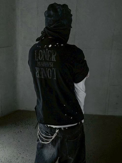 【roaringrad】Cross Damage Slub T-Shirt