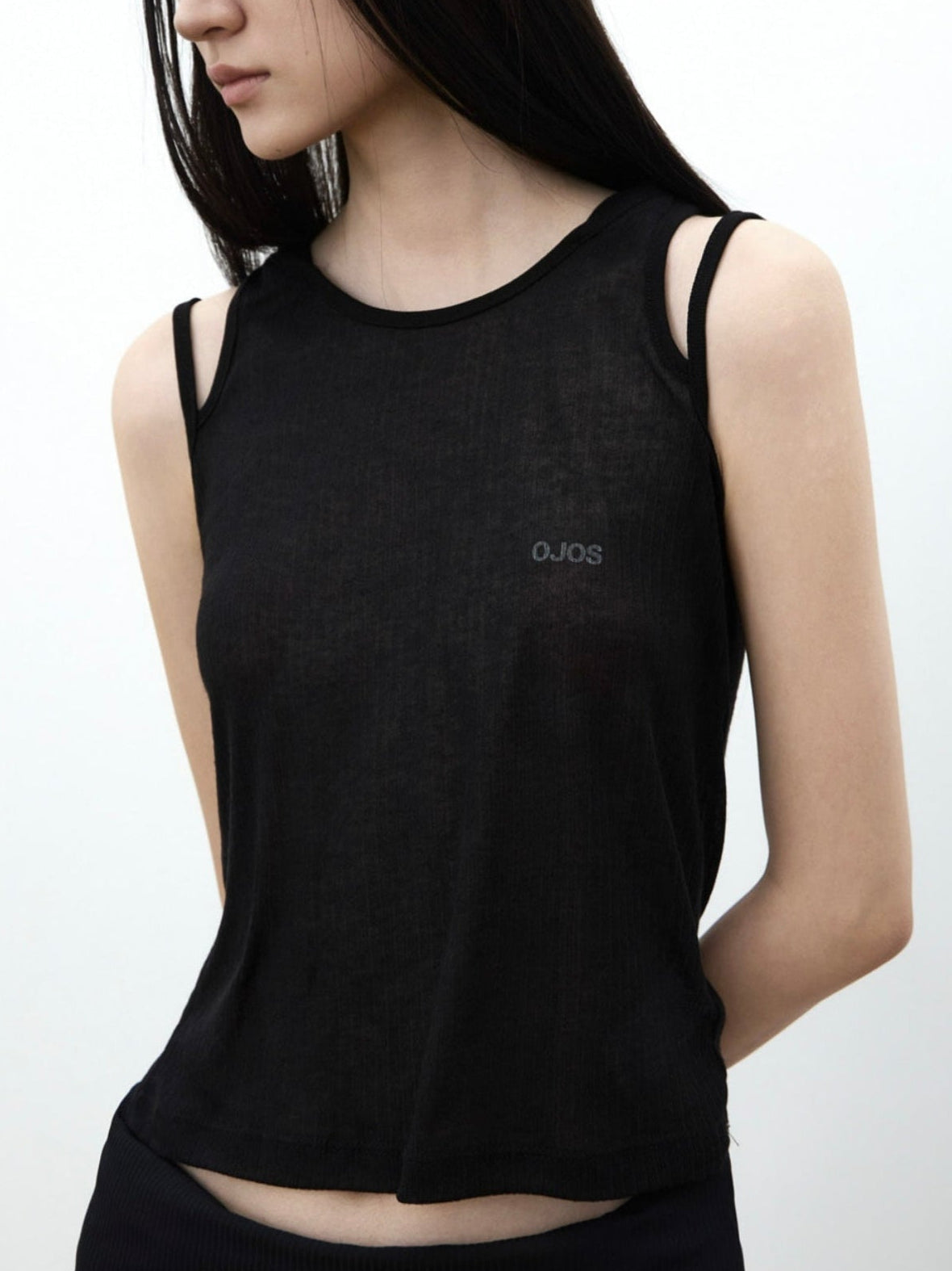 【OJOS】Rib Hood Sleeveless