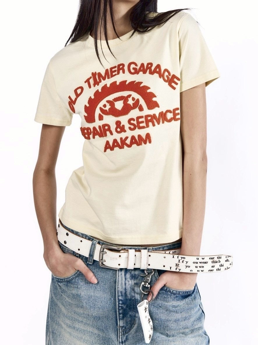 【AAKAM】Typography Leather Belt
