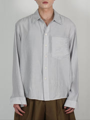 5/8 20:00 発売 受注制【Chikashitsu +】soft cropped stripe shirt (3color)