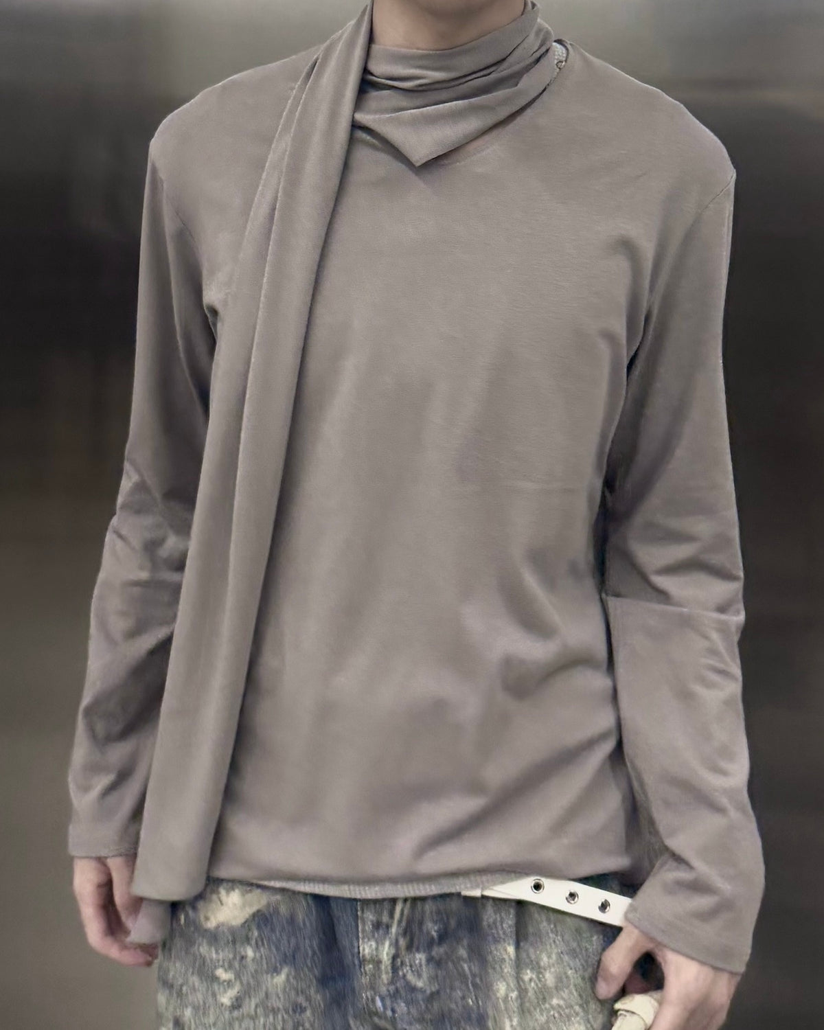 受注制【nmtc+】Draped Scarf Neck Top (2color)