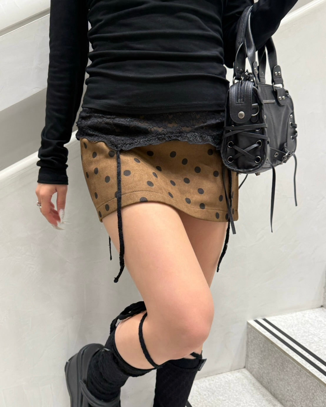 大阪店 WEB限定 受注制【Never mind the XU】Dot Muse Mini Skirt