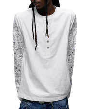 【THEBOYHASNOPATIENCE】LUMINOUS DAWN BAROQUE HENLEY L/S TEE
