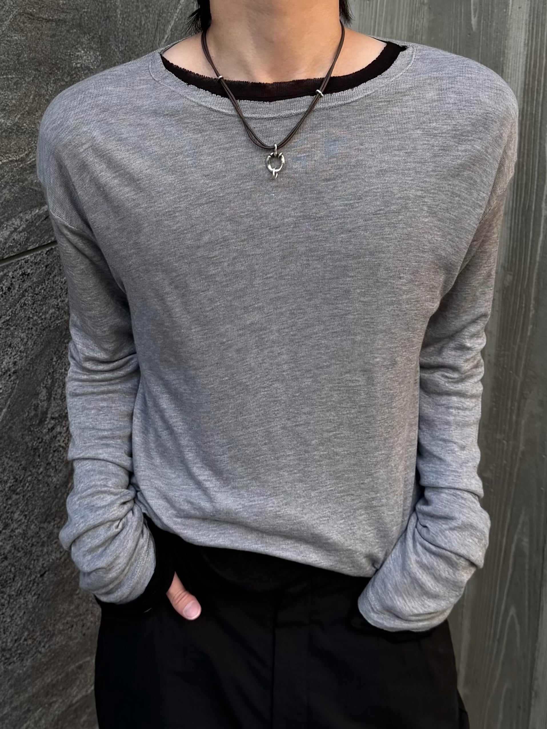 大阪店WEB限定受注制【Chikashitsu + 】wool inner t-shirt (3color)