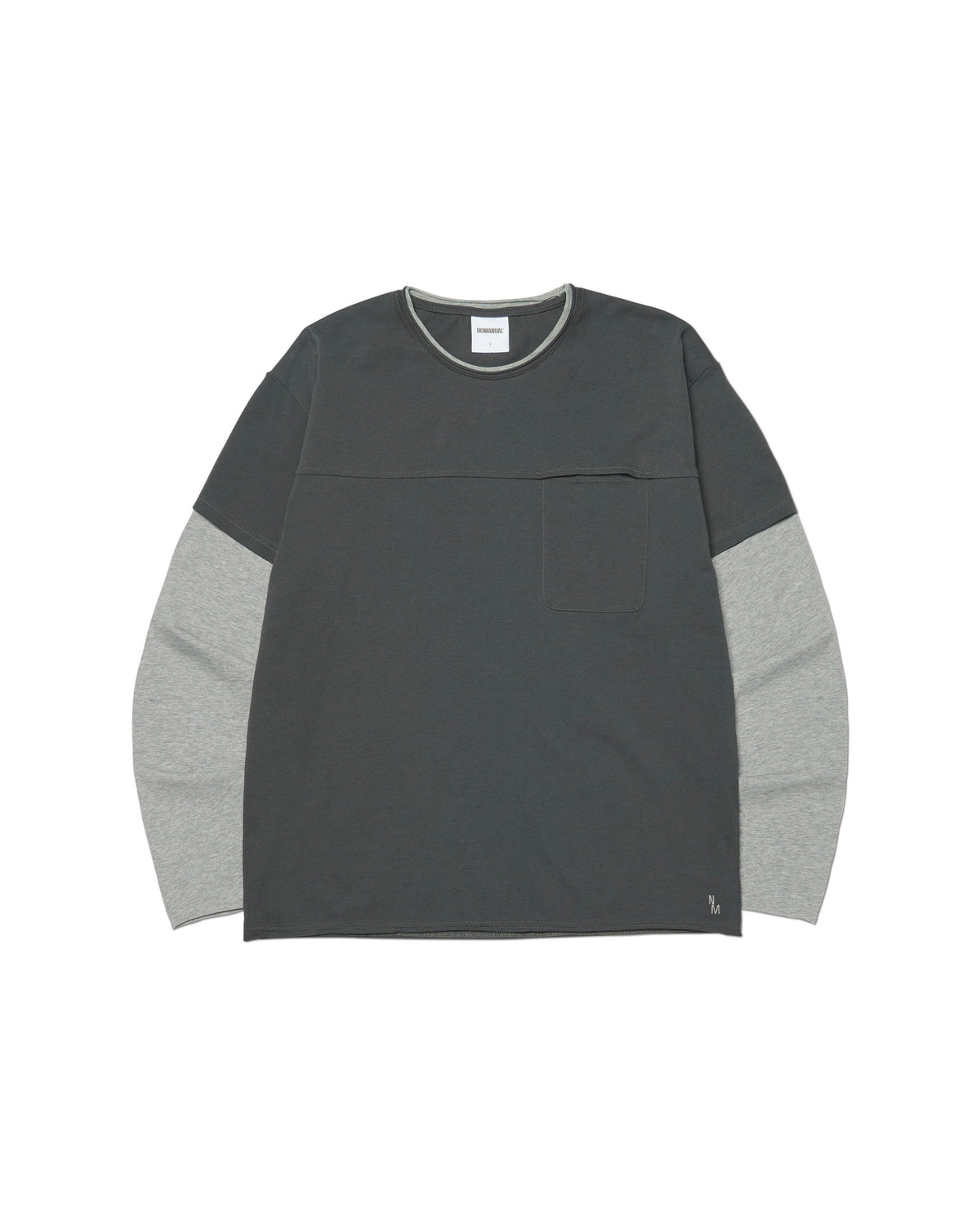 【NOMANUAL】LAYERED ROUGH LONG SLEEVE TEE